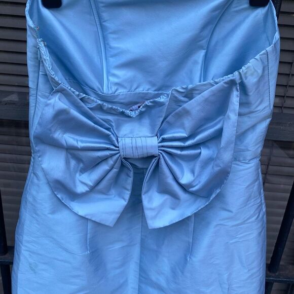 Alexia Admor New York Blue Strapless Bow Back Dress, Size Small - Picture 6 of 9